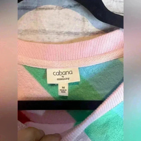 Cabana by crown and ivy long sleeve pullover crewneck striped sweater - Picture 3 of 7